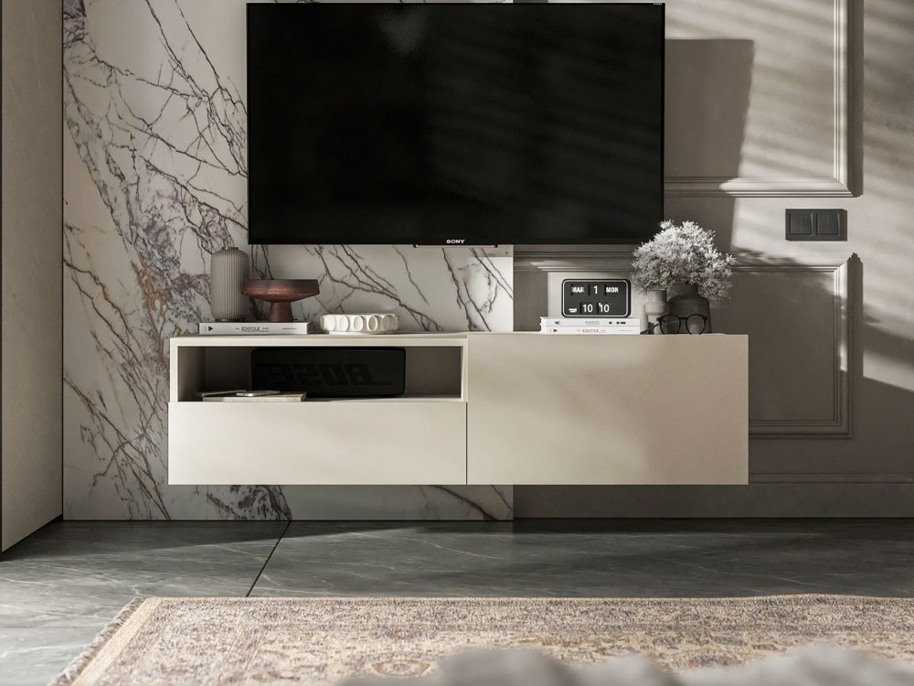 Wisząca Szafka RTV Loft Industrialna ENJOY Kaszmir Mat 120 cm, Dobra Cena, Sklep Online | Meble Lindner