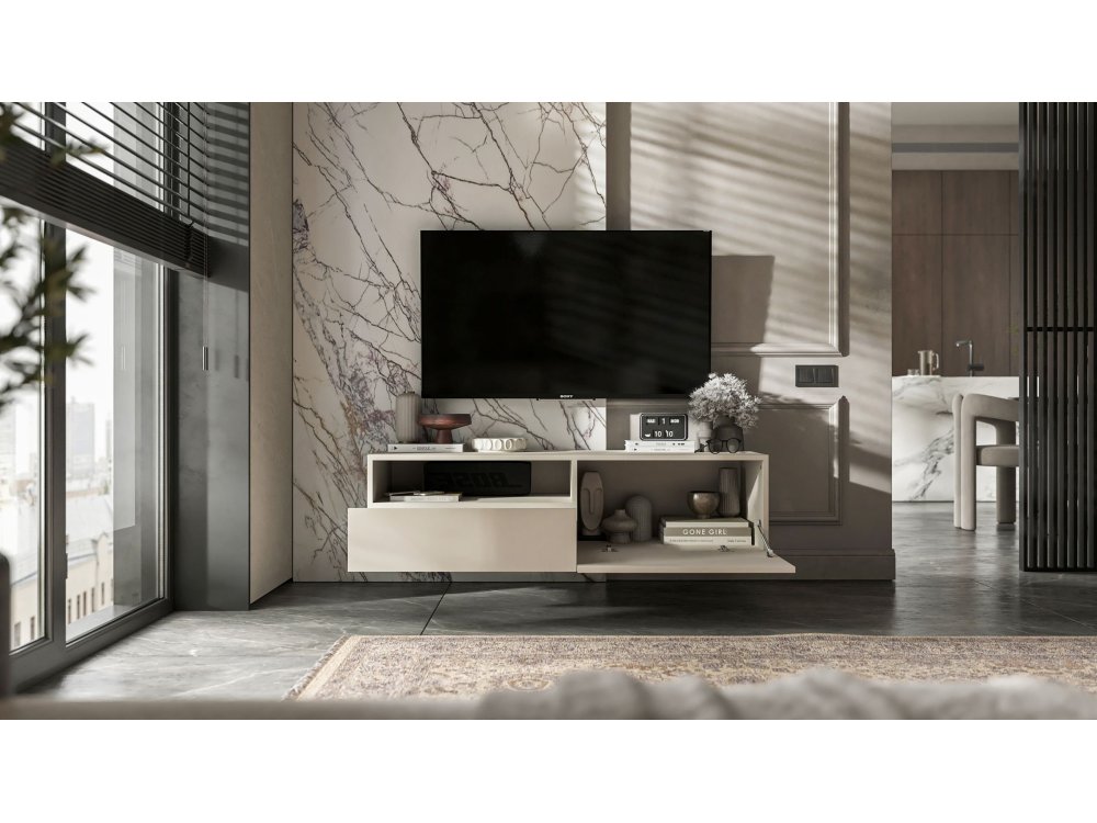 Wisząca Szafka RTV Loft Industrialna ENJOY Kaszmir Mat 120 cm, Dobra Cena, Sklep Online | Meble Lindner