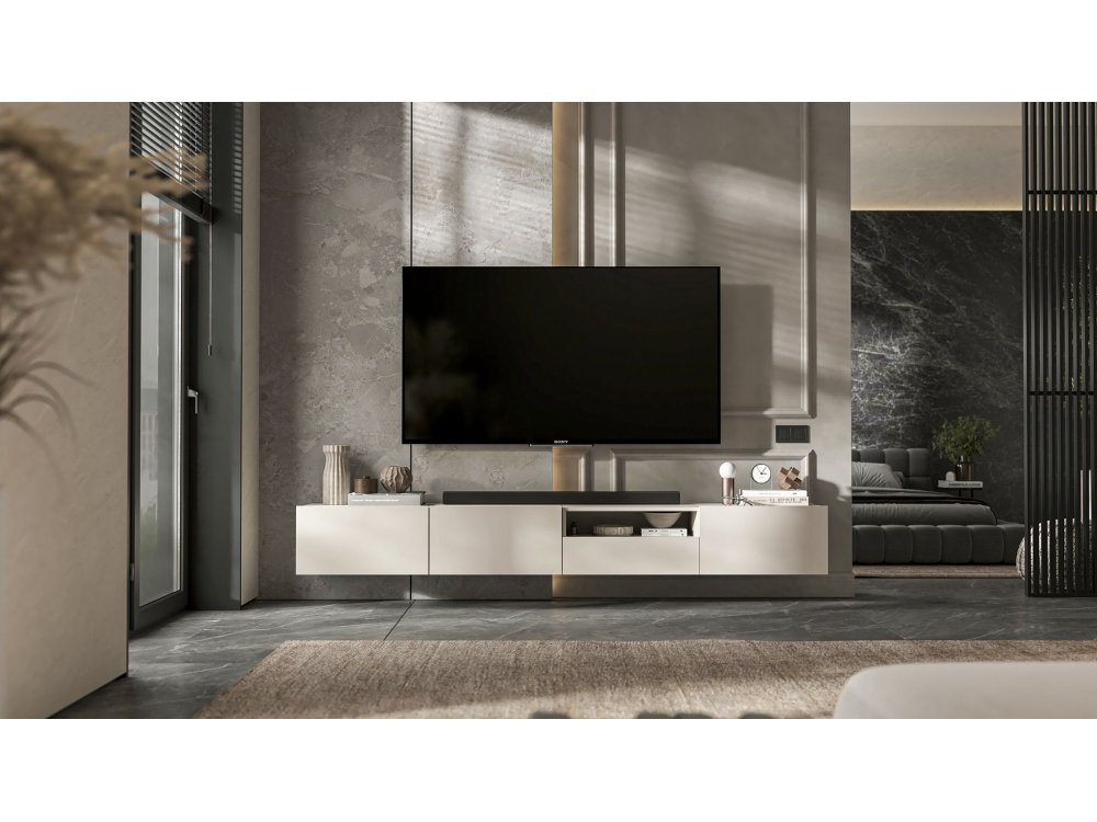 Wisząca Szafka RTV Loft Industrialna ENJOY Kaszmir Mat 120 cm, Dobra Cena, Sklep Online | Meble Lindner