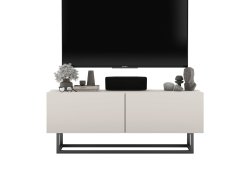 Stojąca Szafka RTV Loft Industrialna ENJOY Kaszmir Mat 120 cm na Czarnej Ramie | Meble Lindner
