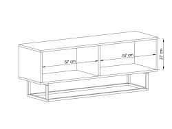 Stojąca Szafka RTV Loft Industrialna ENJOY Kaszmir Mat 120 cm na Czarnej Ramie | Meble Lindner
