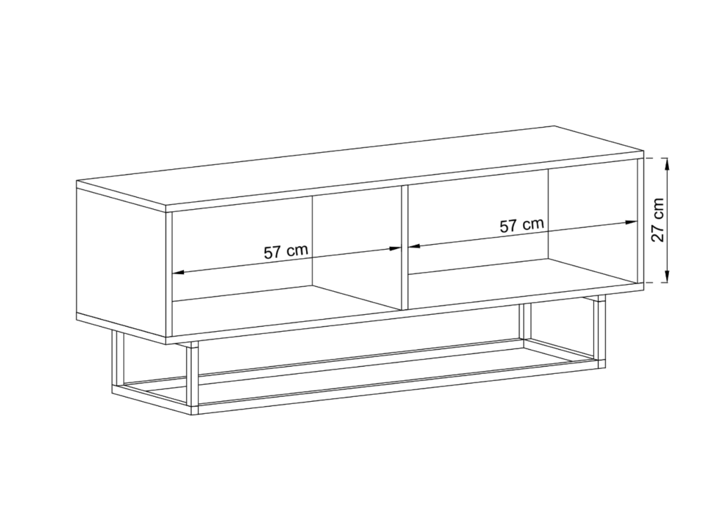 Stojąca Szafka RTV Loft Industrialna ENJOY Kaszmir Mat 120 cm na Czarnej Ramie | Meble Lindner