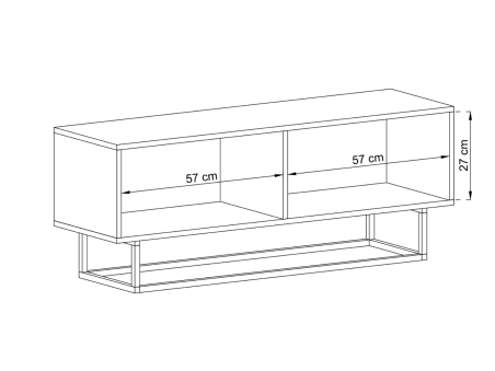 Stojąca Szafka RTV Loft Industrialna ENJOY Kaszmir Mat 120 cm na Czarnej Ramie | Meble Lindner