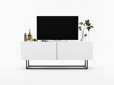Szafka RTV ENJOY Biała 120 cm, Loft, ze Stelażem, Dobra Cena, Sklep Online | Meble Lindner