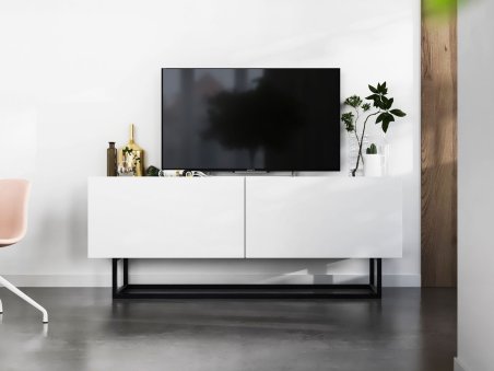Szafka RTV ENJOY Biała 120 cm, Loft, ze Stelażem, Dobra Cena, Sklep Online | Meble Lindner1