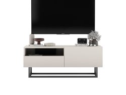 Szafka Stojąca RTV Loft Industrialna ENJOY Kaszmir Mat 120 cm na Czarnej Ramie, Dobra Cena | Meble Lindner