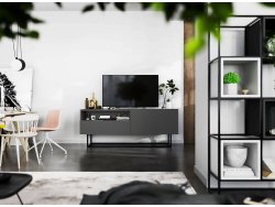 Szafka RTV ENJOY Loft Industrialna szuflada 120 cm stelaż kolor grafit