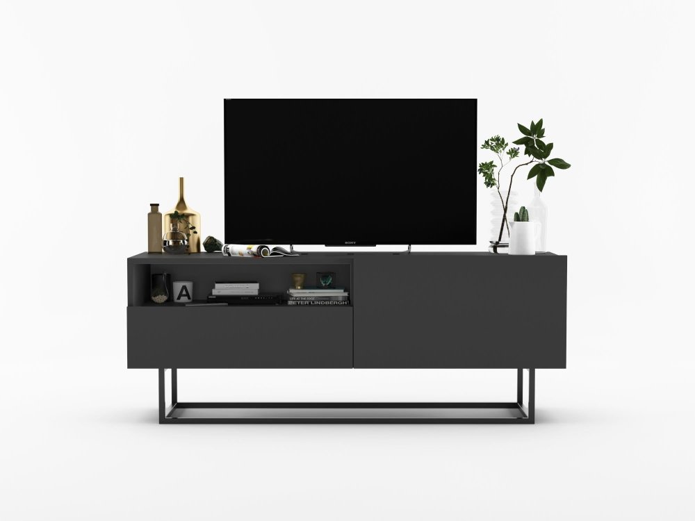 Szafka RTV ENJOY Loft Industrialna szuflada 120 cm stelaż kolor grafit