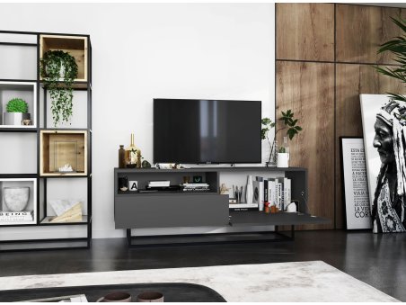 Szafka RTV ENJOY Loft Industrialna szuflada 120 cm stelaż kolor grafit