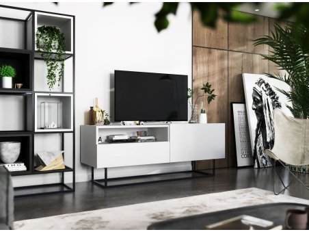 Szafka RTV ENJOY Biała 120 cm, Loft, z Szufladą, Dobra Cena, Sklep Online | Meble Lindner2