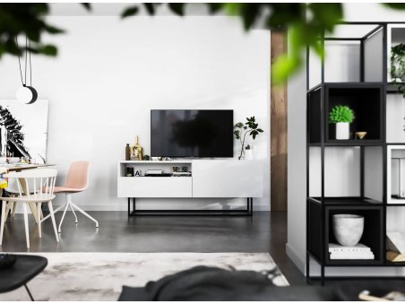 Szafka RTV ENJOY Biała 120 cm, Loft, z Szufladą, Dobra Cena, Sklep Online | Meble Lindner3