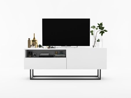 Szafka RTV ENJOY Biała 120 cm, Loft, z Szufladą, Dobra Cena, Sklep Online | Meble Lindner