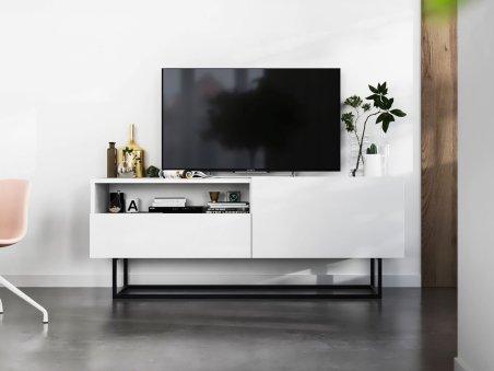 Szafka RTV ENJOY Biała 120 cm, Loft, z Szufladą, Dobra Cena, Sklep Online | Meble Lindner1