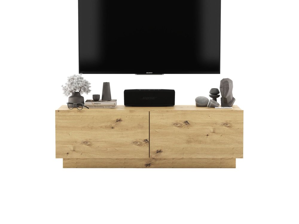 Stojąca Szafka RTV Loft Industrialna ENJOY Dąb Artisan Mat 120 cm na cokole, Sklep Online | Meble Lindner