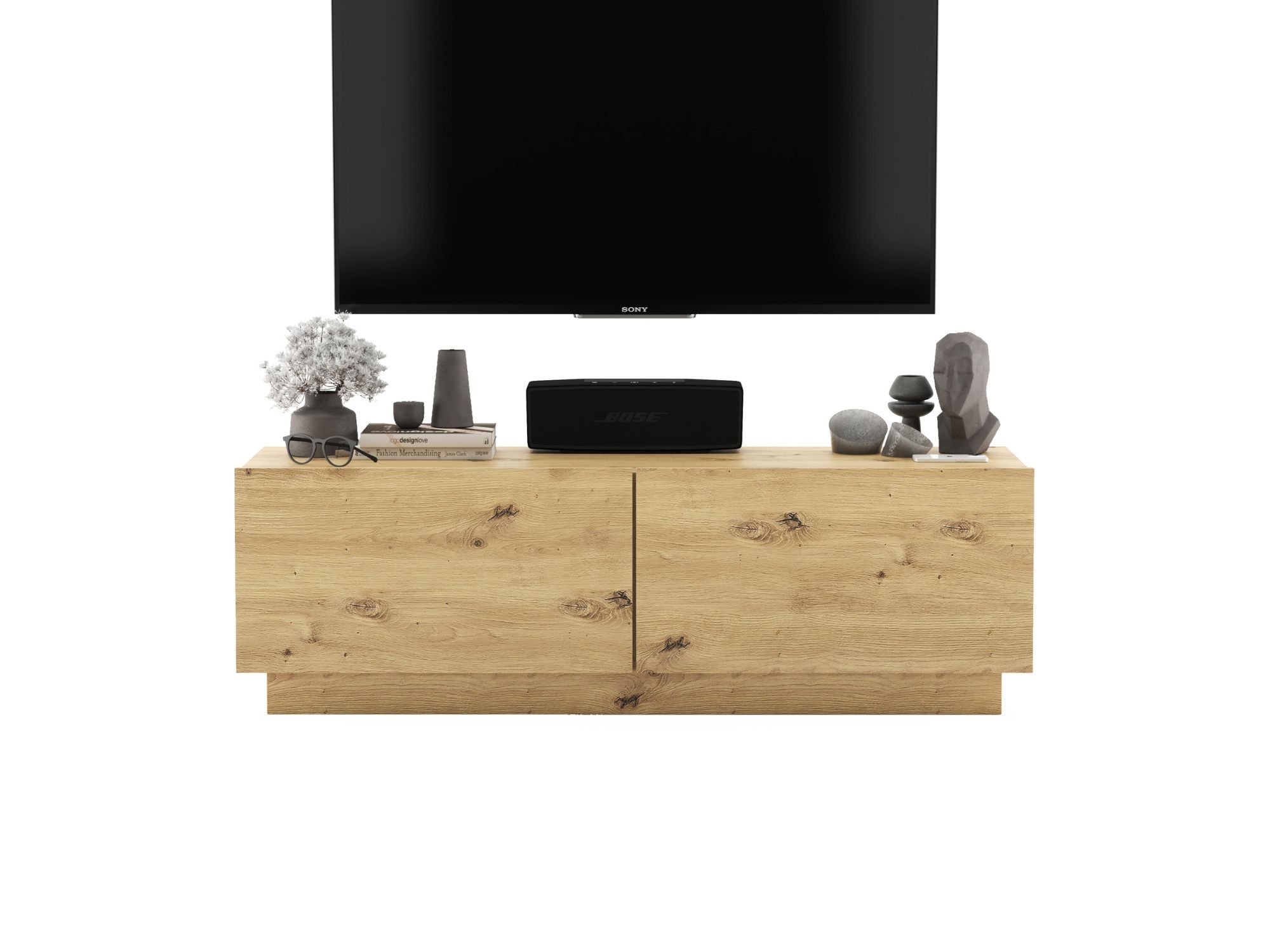 Stojąca Szafka RTV Loft Industrialna ENJOY Dąb Artisan Mat 120 cm na cokole, Sklep Online | Meble Lindner
