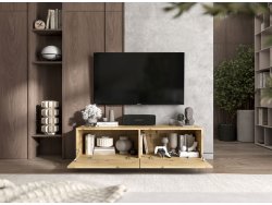 Stojąca Szafka RTV Loft Industrialna ENJOY Dąb Artisan Mat 120 cm na cokole, Sklep Online | Meble Lindner