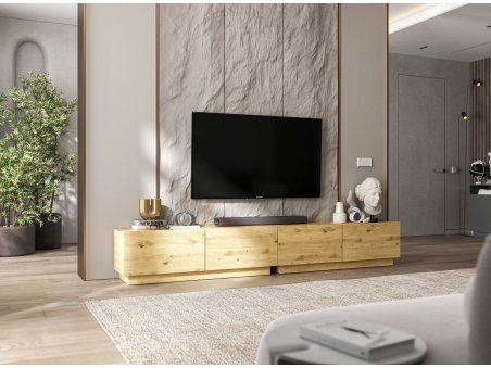 Stojąca Szafka RTV Loft Industrialna ENJOY Dąb Artisan Mat 120 cm na cokole, Sklep Online | Meble Lindner