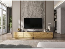 Stojąca Szafka RTV Loft Industrialna ENJOY Dąb Artisan Mat 120 cm na cokole, Sklep Online | Meble Lindner