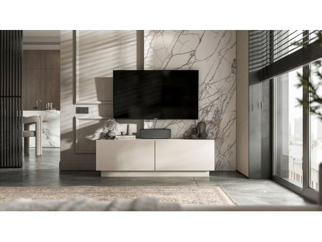 Stojąca szafka RTV Loft Industrialna ENJOY Kaszmir Mat 120 cm na cokole2