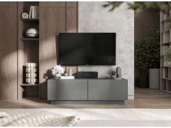 Stojąca szafka RTV Loft Industrialna ENJOY Grafit Mat 120 cm na cokole