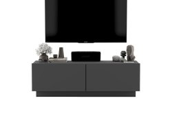 Stojąca szafka RTV Loft Industrialna ENJOY Grafit Mat 120 cm na cokole