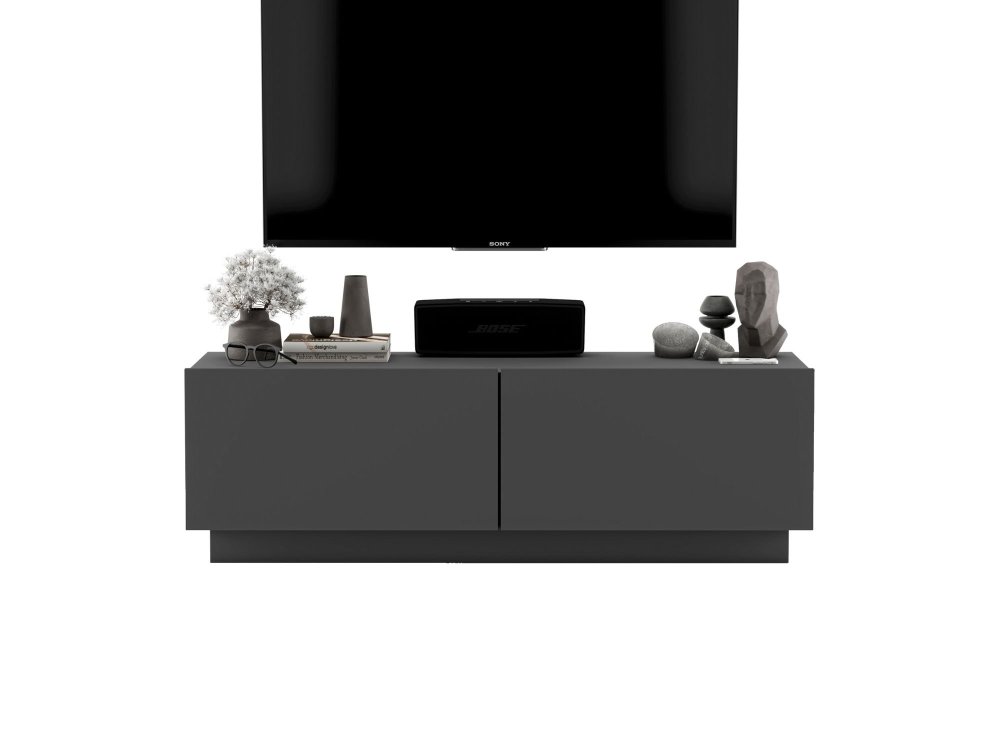 Stojąca szafka RTV Loft Industrialna ENJOY Grafit Mat 120 cm na cokole