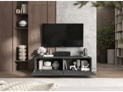 Stojąca szafka RTV Loft Industrialna ENJOY Grafit Mat 120 cm na cokole