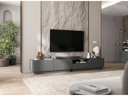 Stojąca szafka RTV Loft Industrialna ENJOY Grafit Mat 120 cm na cokole