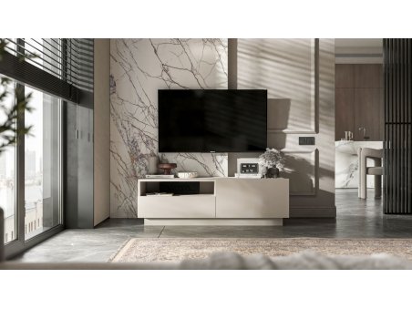 Stojąca szafka RTV Loft Industrialna ENJOY Kaszmir Mat 120 cm na cokole2