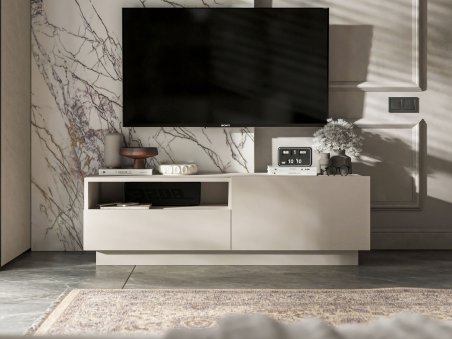 Stojąca szafka RTV Loft Industrialna ENJOY Kaszmir Mat 120 cm na cokole1