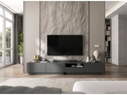 Stojąca szafka RTV Loft Industrialna ENJOY Grafit Mat 120 cm na cokole
