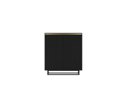 Stojąca komoda Glamour SELENE Czarny Mat 111 cm na czarnej ramie