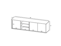 Wisząca szafka RTV APOLLO Loft 150 cm  Dąb wotan/grafit MAT