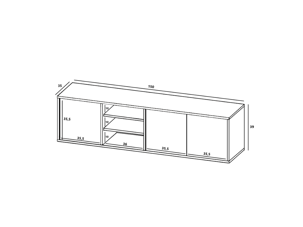 Wisząca szafka RTV APOLLO Loft 150 cm  Dąb wotan/grafit MAT