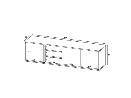 Wisząca szafka RTV APOLLO Loft 150 cm  Dąb wotan/grafit MAT