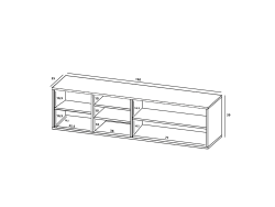 Wisząca szafka RTV APOLLO Loft 150 cm  Dąb wotan/grafit MAT