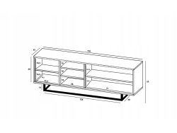 Szafka RTV Loft Industrialna, Dąb/Wotan, Czarny Mat 150 cm, Dobra Cena, Sklep Online