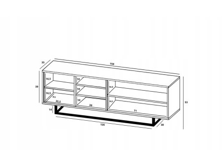 Szafka RTV Loft Industrialna, Dąb/Wotan, Czarny Mat 150 cm, Dobra Cena, Sklep Online