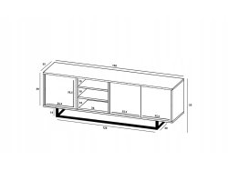 Szafka RTV Loft Industrialna, Dąb/Wotan, Czarny Mat 150 cm, Dobra Cena, Sklep Online