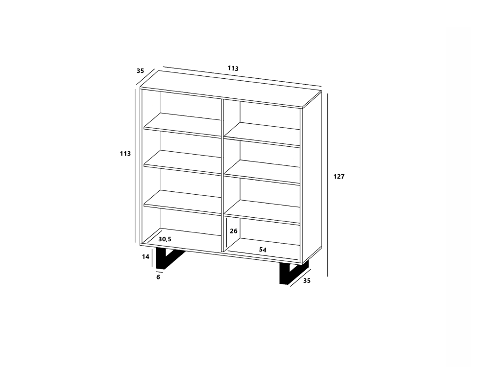 Stojąca komoda RTV Loft Industrialna APOLLO Dąb Wotan / Grafit Mat 113 cm na czarnych nóżkach