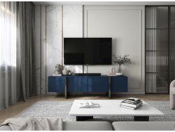 Stojąca szafka RTV Glamour KENZO Granatowy Mat 180 cm na nóżkach