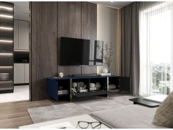 Stojąca szafka RTV Glamour KENZO Granatowy Mat 180 cm na nóżkach