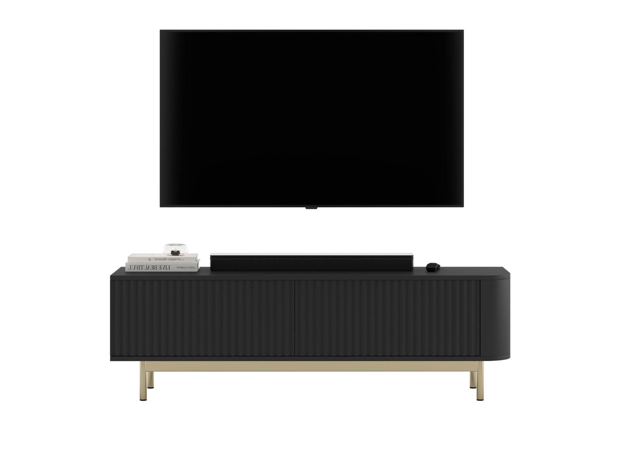 AURORA TV STAND 140 WITH GOLD FRAME