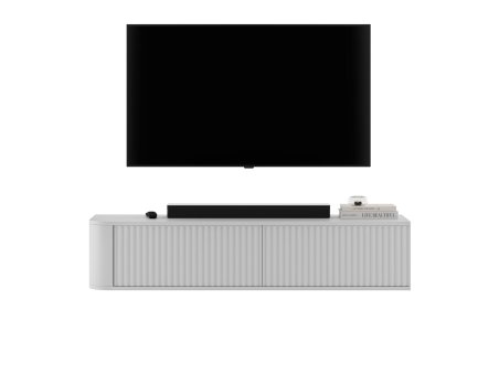 Wisząca Narożna szafka RTV Glamour Komoda AURORA Biały Mat 140 cm