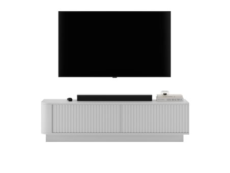 Stojąca szafka RTV Glamour AURORA Biały Mat 140 cm cokół
