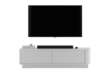 Stojąca szafka RTV Glamour AURORA Biały Mat 140 cm na cokole