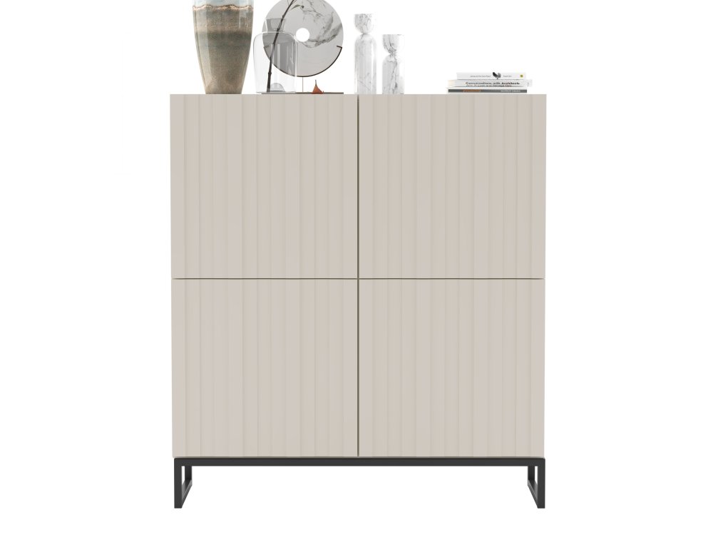 Stojąca komoda Glamour ELPIS Kaszmir Mat 112 cm na czarnej ramie