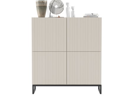 Stojąca komoda Glamour ELPIS Kaszmir Mat 112 cm na czarnej ramie