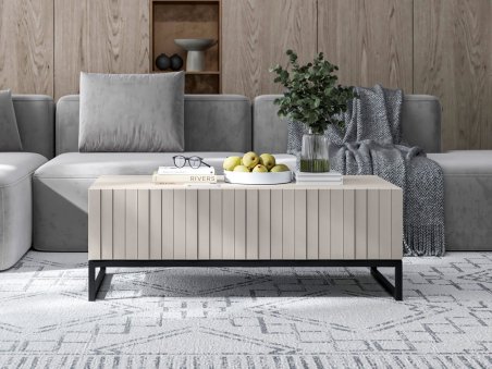 Stolik kawowy Glamour ELPIS Kaszmir Mat 110 cm na czarnej ramie1