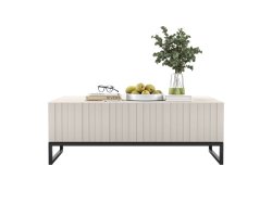 Stolik kawowy Glamour ELPIS Kaszmir Mat 110 cm na czarnej ramie